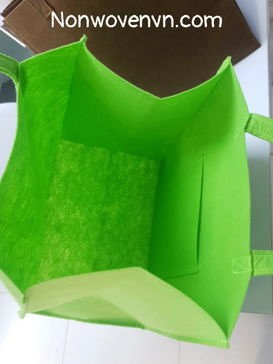 Túi vải xăm kim xanh lá - Green Felt bag — ảnh 3